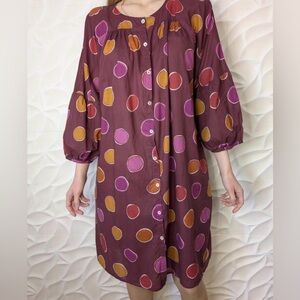 Gudrun Sjoden polka dot big circles dress pockets cotton Size small